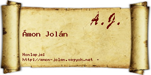 Ámon Jolán névjegykártya