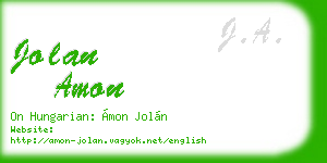 jolan amon business card